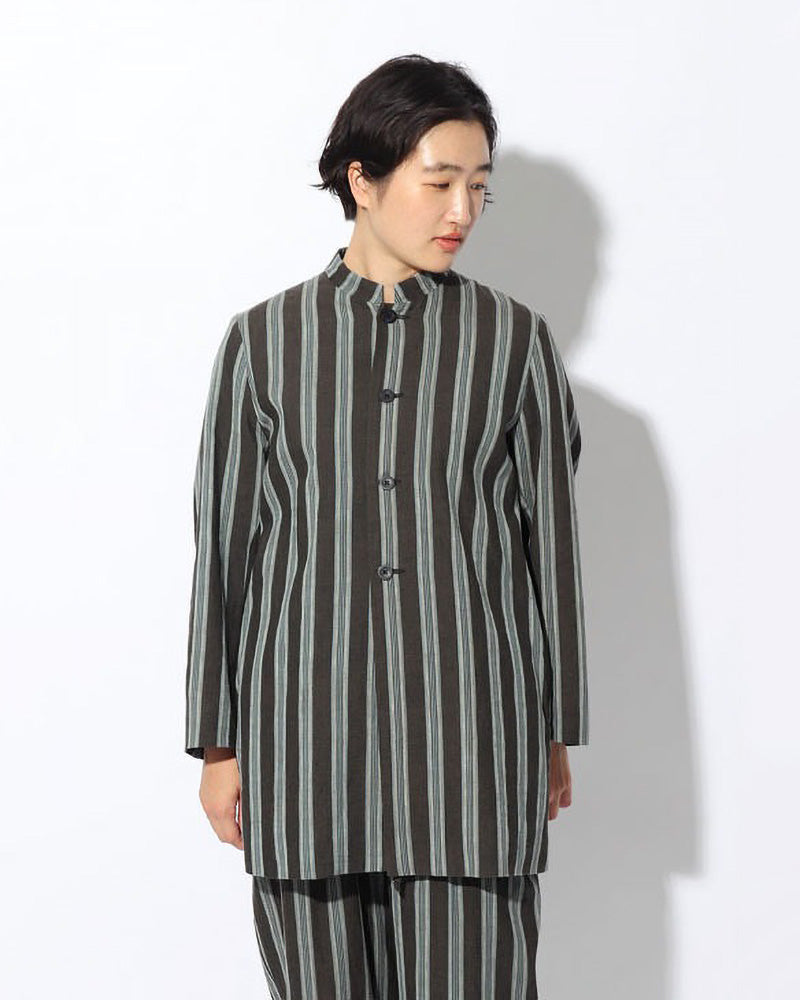 Hand-Woven Cotton Stripe Jacket